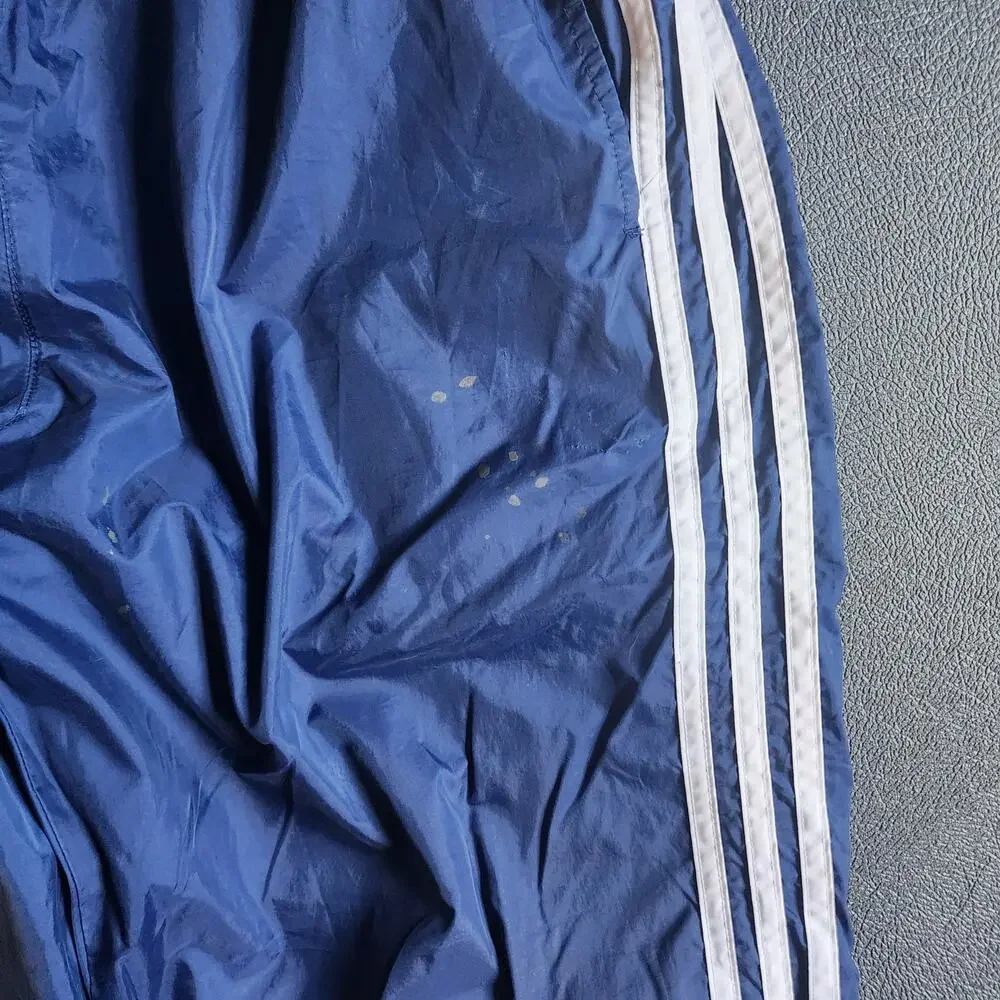 Vintage Adidas Navy Essential Three Striped Nylon Sweatpants Large